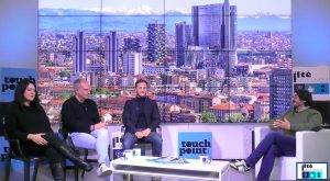 L’editore Giampaolo Rossi e gli ideatori del progetto, Alessandra Riboldi e Daniele Vanz, presentano il contest Our Future